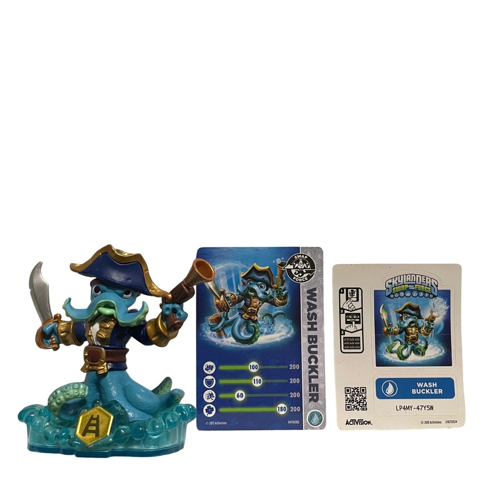 Skylanders‎ Swap Force Wash Buckler Figure Card + Sticker